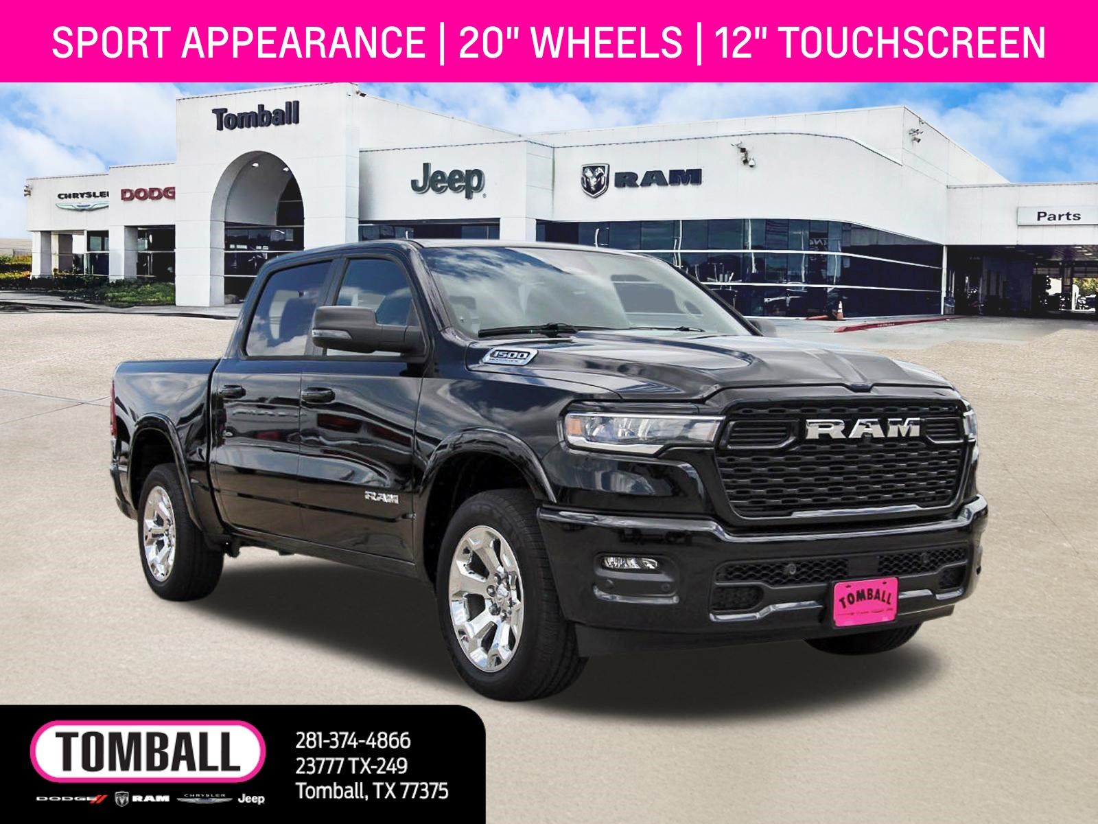 Diamond Black Crystal Pearlcoat 2026 RAM 1500 Pickup Truck 4X2 8-Speed Automatic