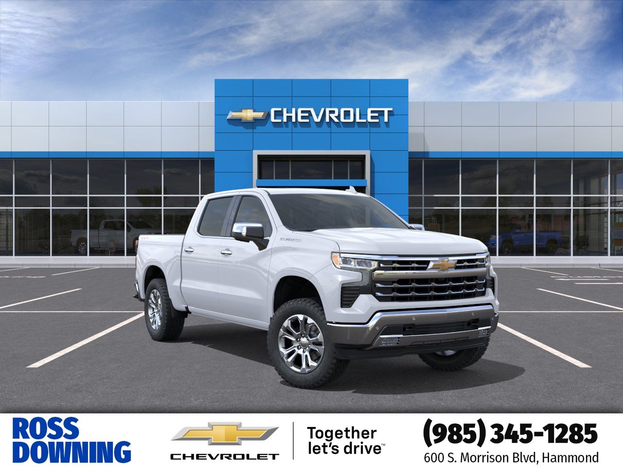 Polar White Tricoat 2026 Chevrolet Silverado 1500 Pickup Truck Four-Wheel Drive Automatic