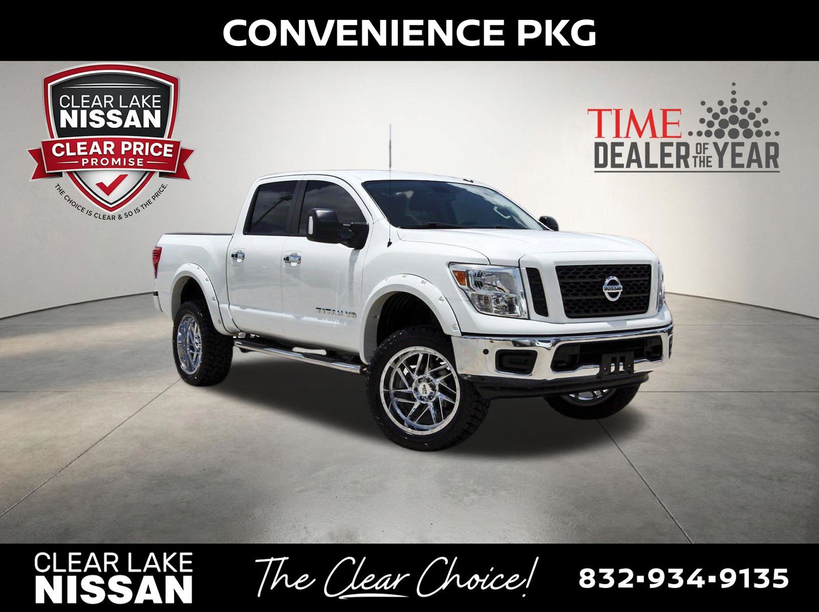 Glacier White 2019 Nissan Titan Pickup Truck Four-Wheel Drive 7-Speed Automatic