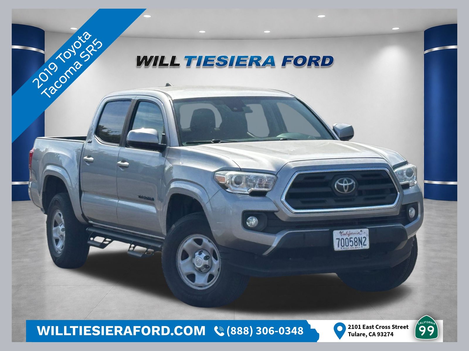 Silver Sky Metallic 2019 Toyota Tacoma Pickup Truck 4X2 6-Speed Automatic