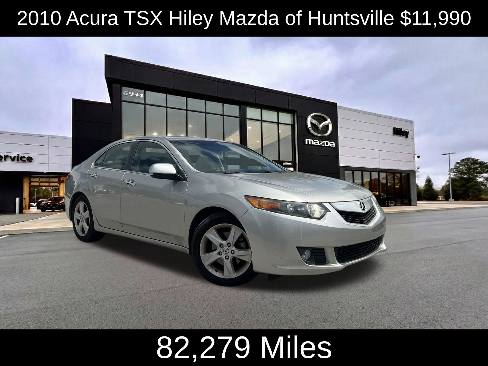 Silver 2010 Acura TSX Sedan Front-Wheel Drive 5-Speed Automatic