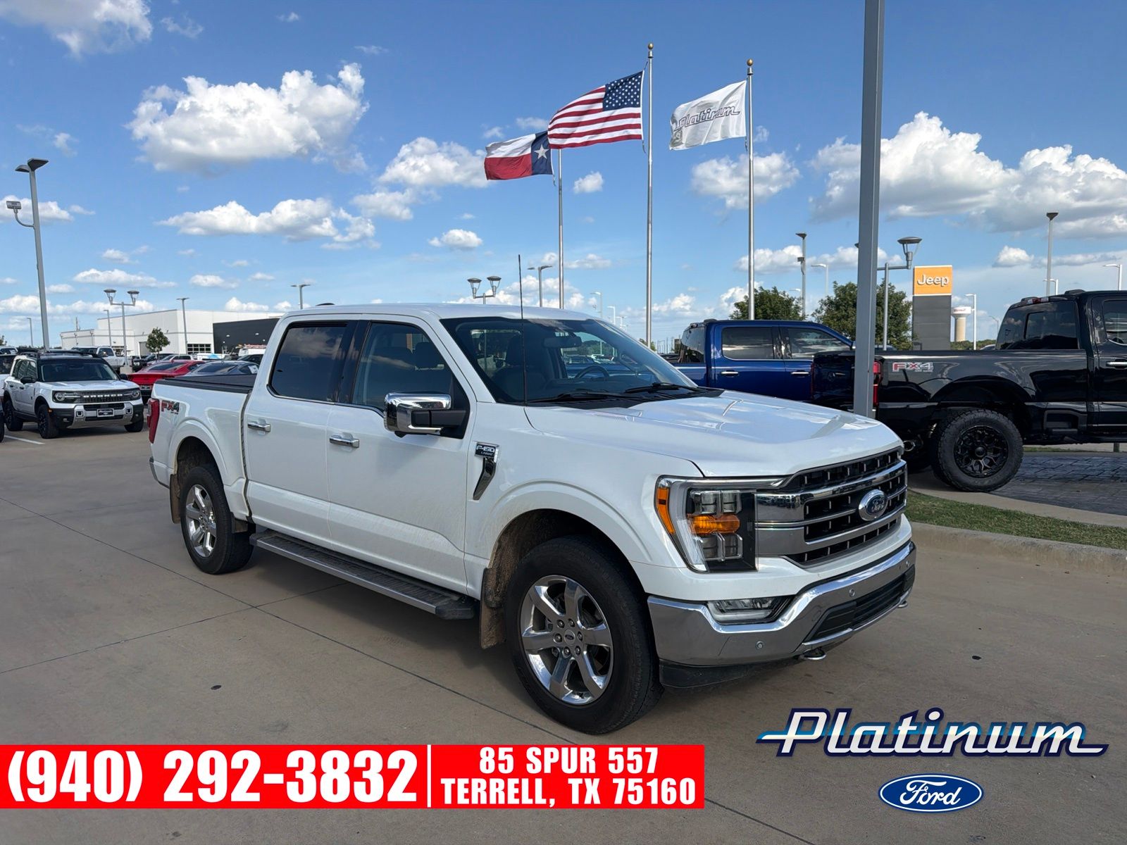 White 2021 Ford F-150 Pickup Truck Four-Wheel Drive Automatic
