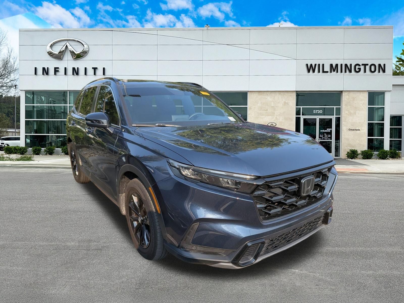 Canyon River Blue Metallic 2024 Honda CR-V Hybrid SUV / Crossover Front-Wheel Drive Continuously Variable Transmission