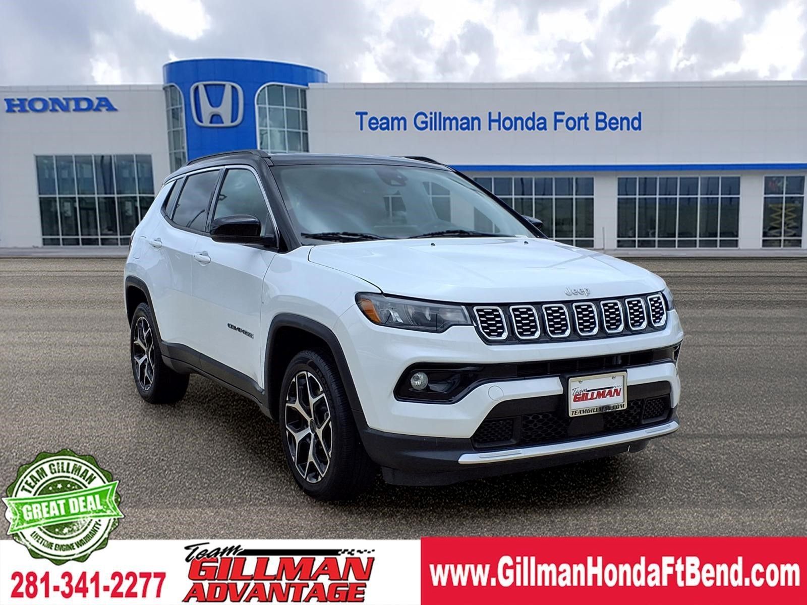 Bright White Clearcoat 2025 Jeep Compass Limited 4WD SUV / Crossover Four-Wheel Drive 8-Speed Automatic
