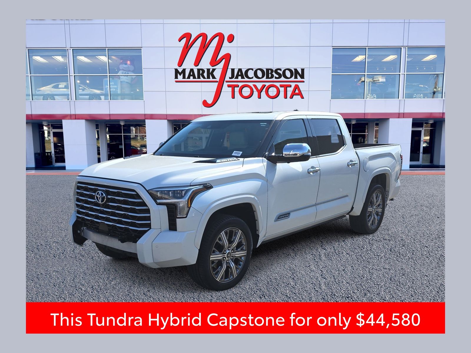 White (Wind Chill Pearl) 2023 Toyota Tundra Hybrid Capstone HV CrewMax Cab 4WD Pickup Truck Four-Wheel Drive Automatic