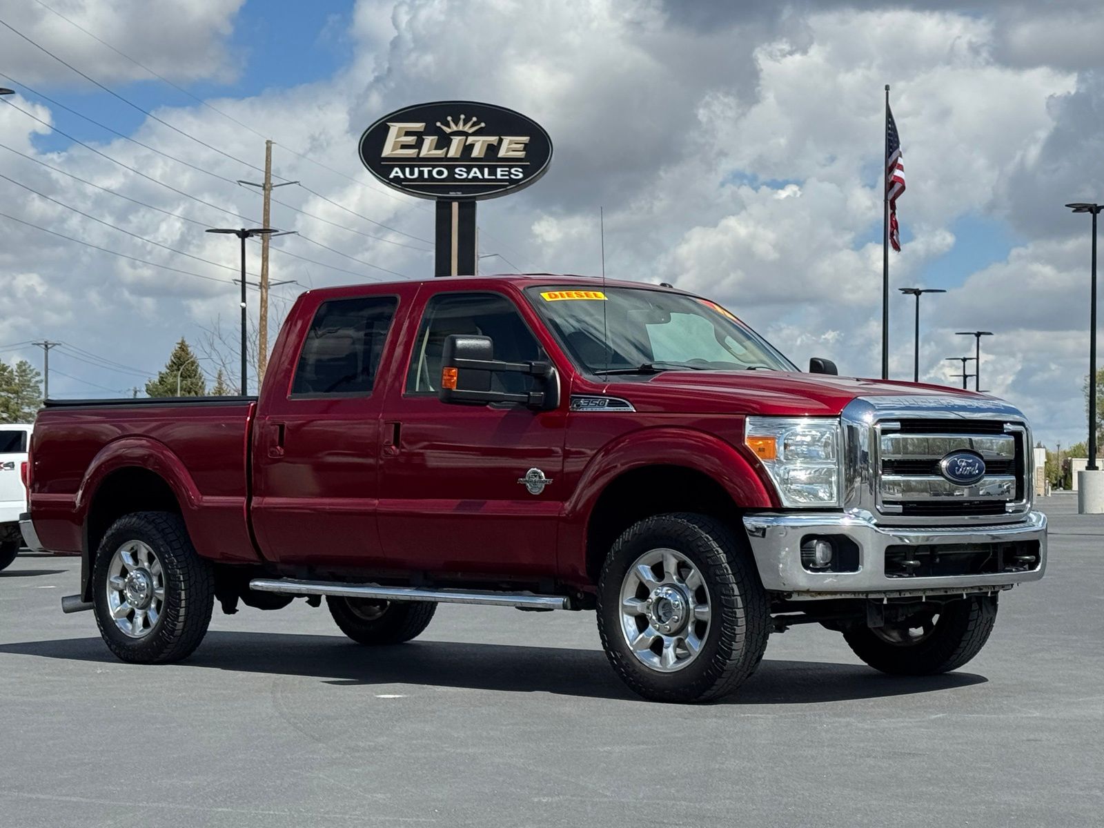 Ruby Red Metallic 2015 Ford F-350 Super Duty Lariat Crew Cab 4WD Pickup Truck Four-Wheel Drive 6-Speed Automatic