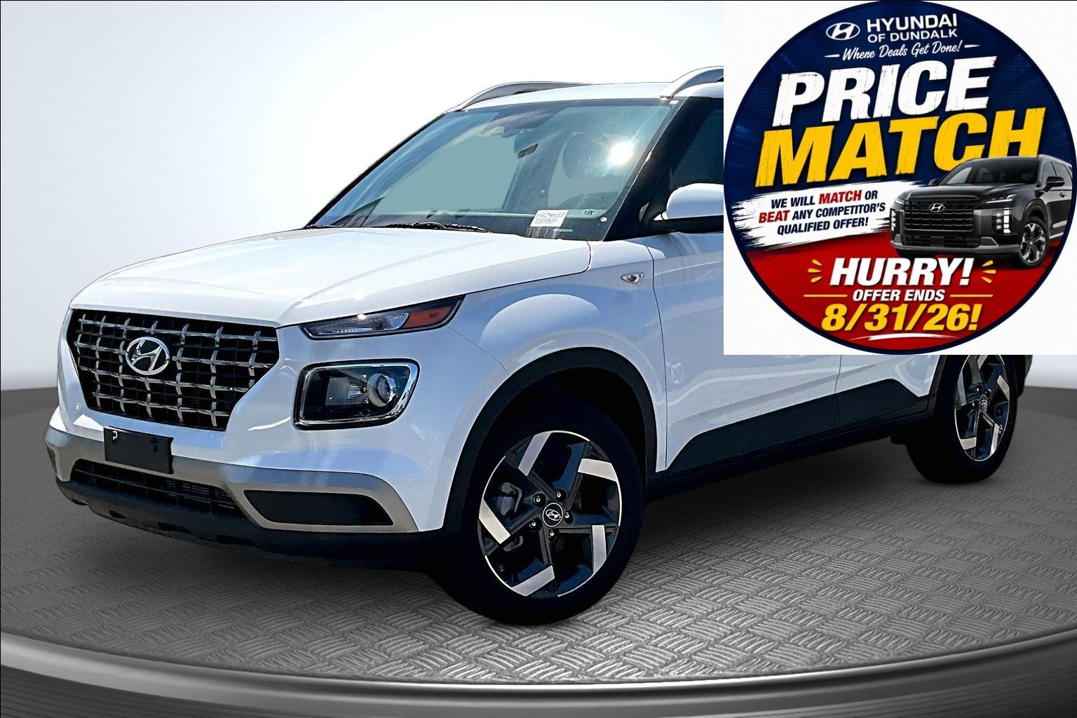 Lunar White 2026 Hyundai Venue SUV / Crossover Front-Wheel Drive Continuously Variable Transmission