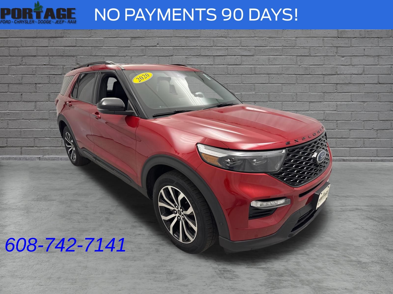 Red Metallic 2020 Ford Explorer SUV / Crossover All-Wheel Drive Automatic
