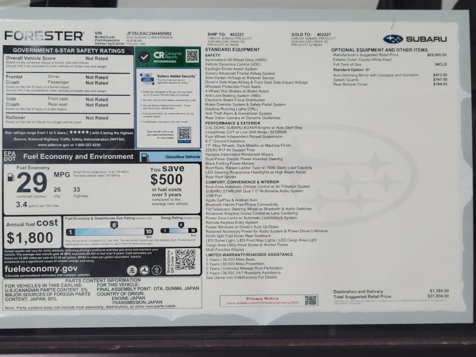 2025 Subaru Forester Base 34