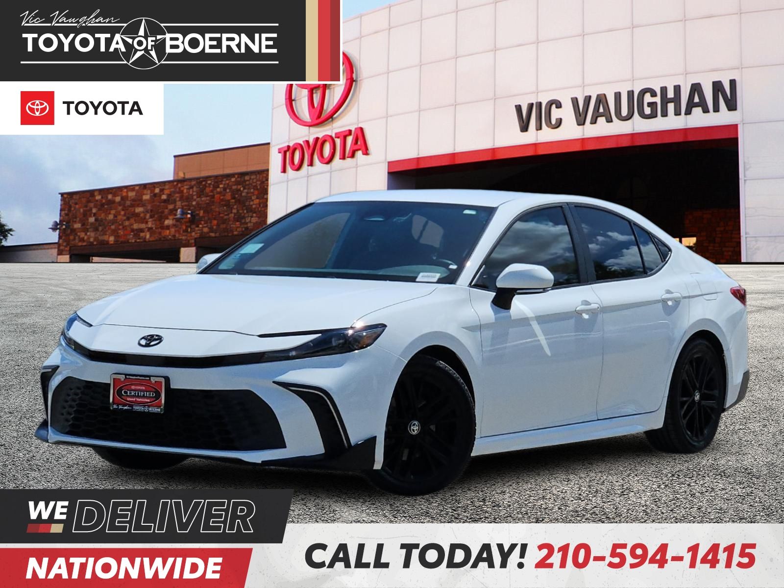 White 2025 Toyota Camry Sedan Front-Wheel Drive Continuously Variable Transmission