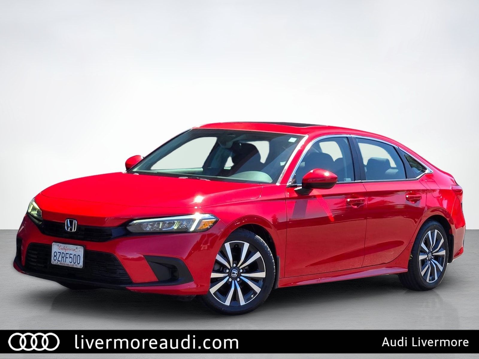 Rallye Red 2022 Honda Civic Sedan Front-Wheel Drive Continuously Variable Transmission
