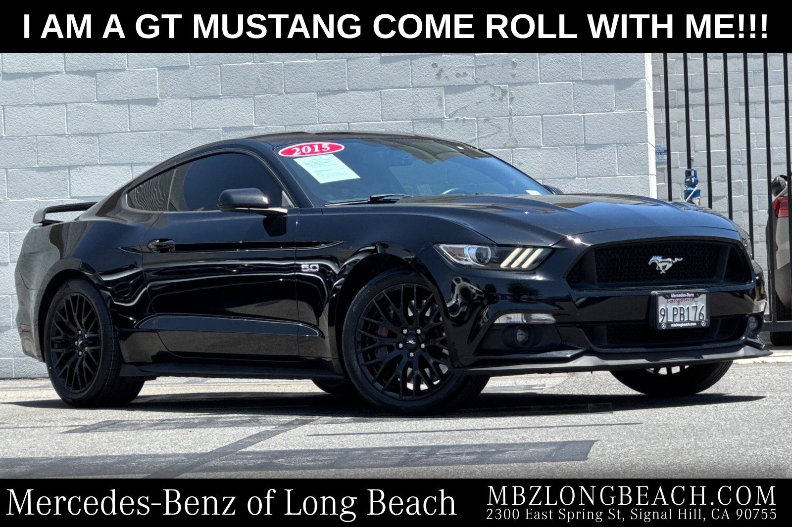 Black 2015 Ford Mustang GT Coupe RWD Coupe Rear-Wheel Drive 6-Speed Manual