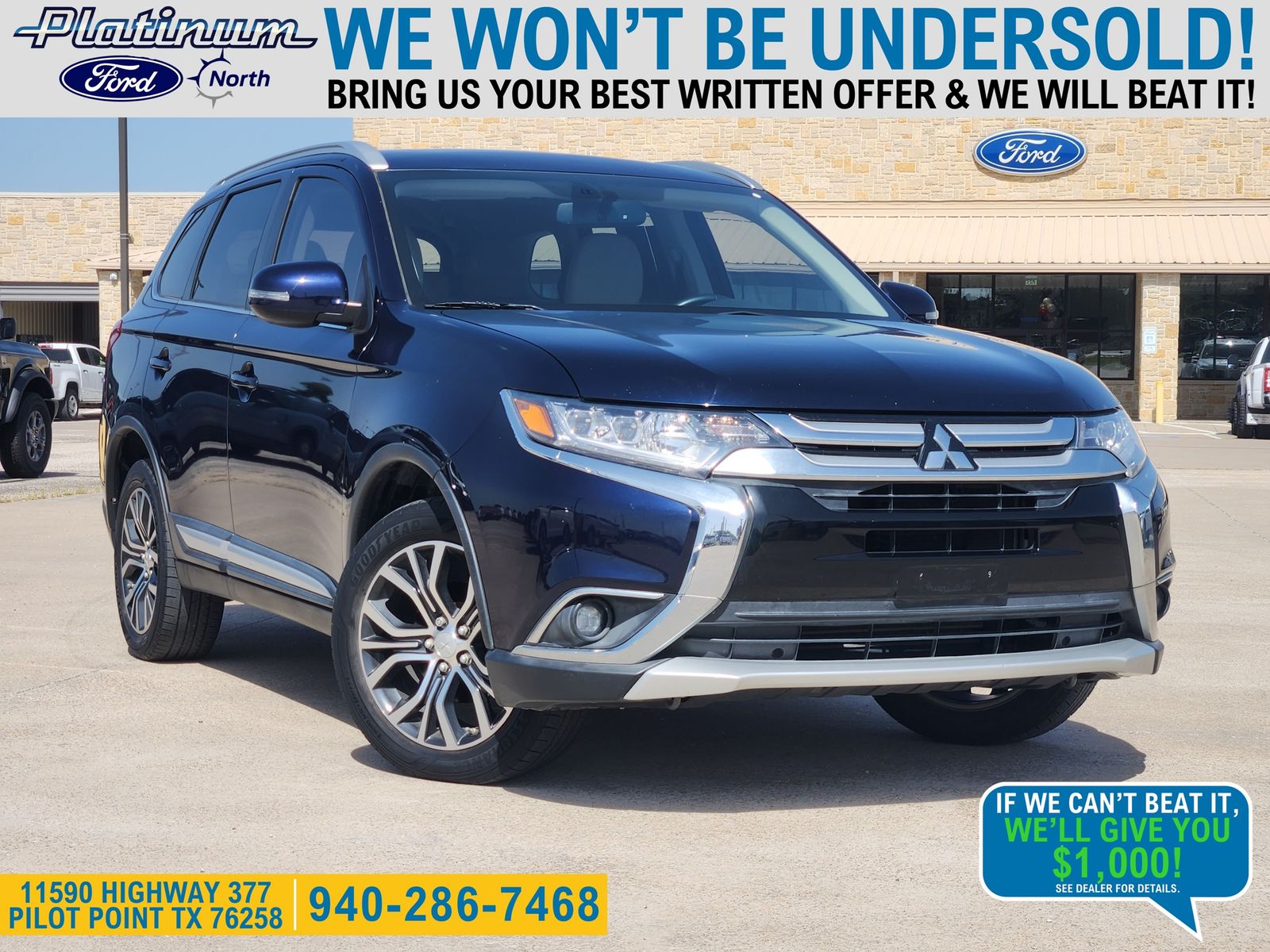 Cosmic Blue Metallic 2016 Mitsubishi Outlander SUV / Crossover All-Wheel Drive 6-Speed Automatic