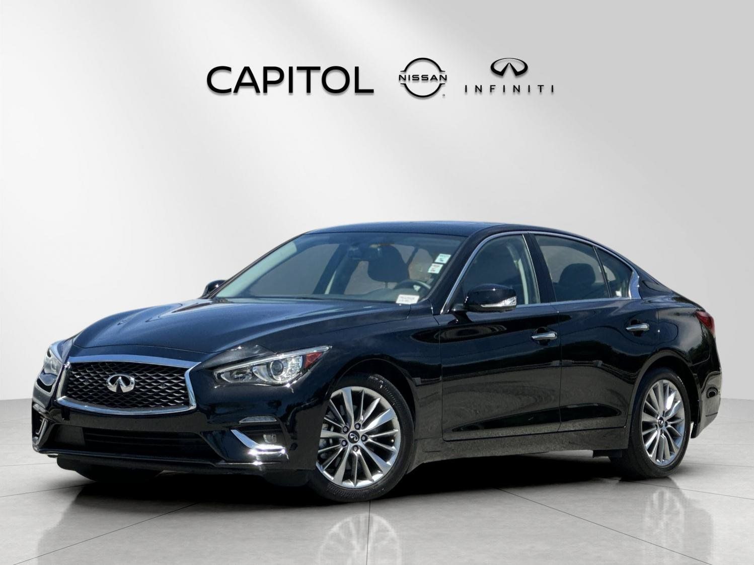 Black Obsidian 2023 INFINITI Q50 Sedan All-Wheel Drive 7-Speed Automatic Overdrive