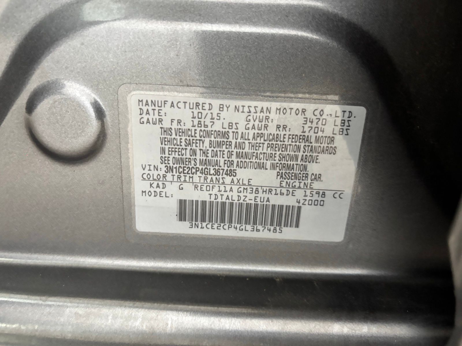Used Car 2016 Nissan Versa Note  Sv For Sale Under $10,000 In Austin, Texas
