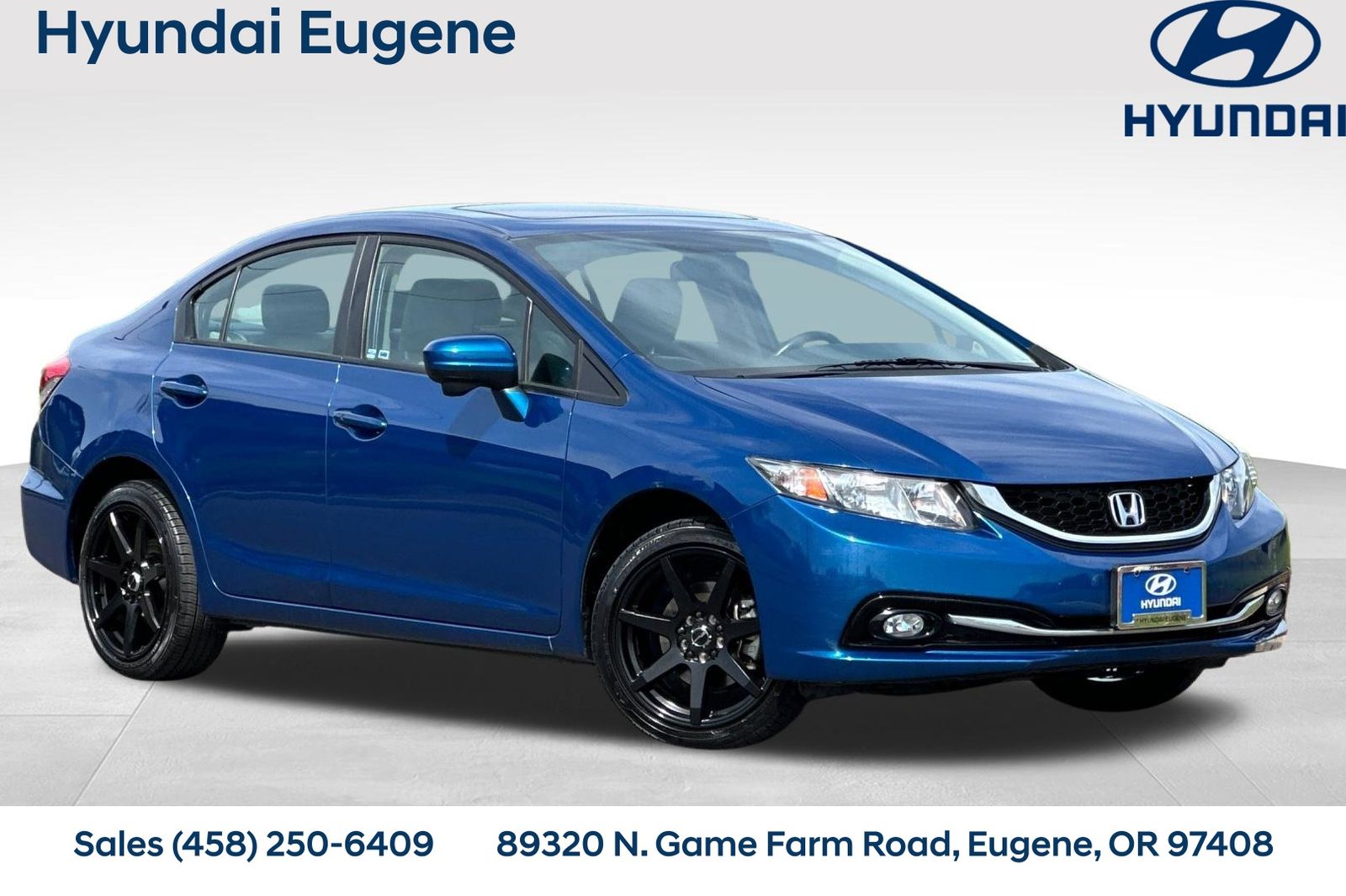 Dyno Blue Pearl 2015 Honda Civic EX-L Sedan Front-Wheel Drive Continuously Variable Transmission