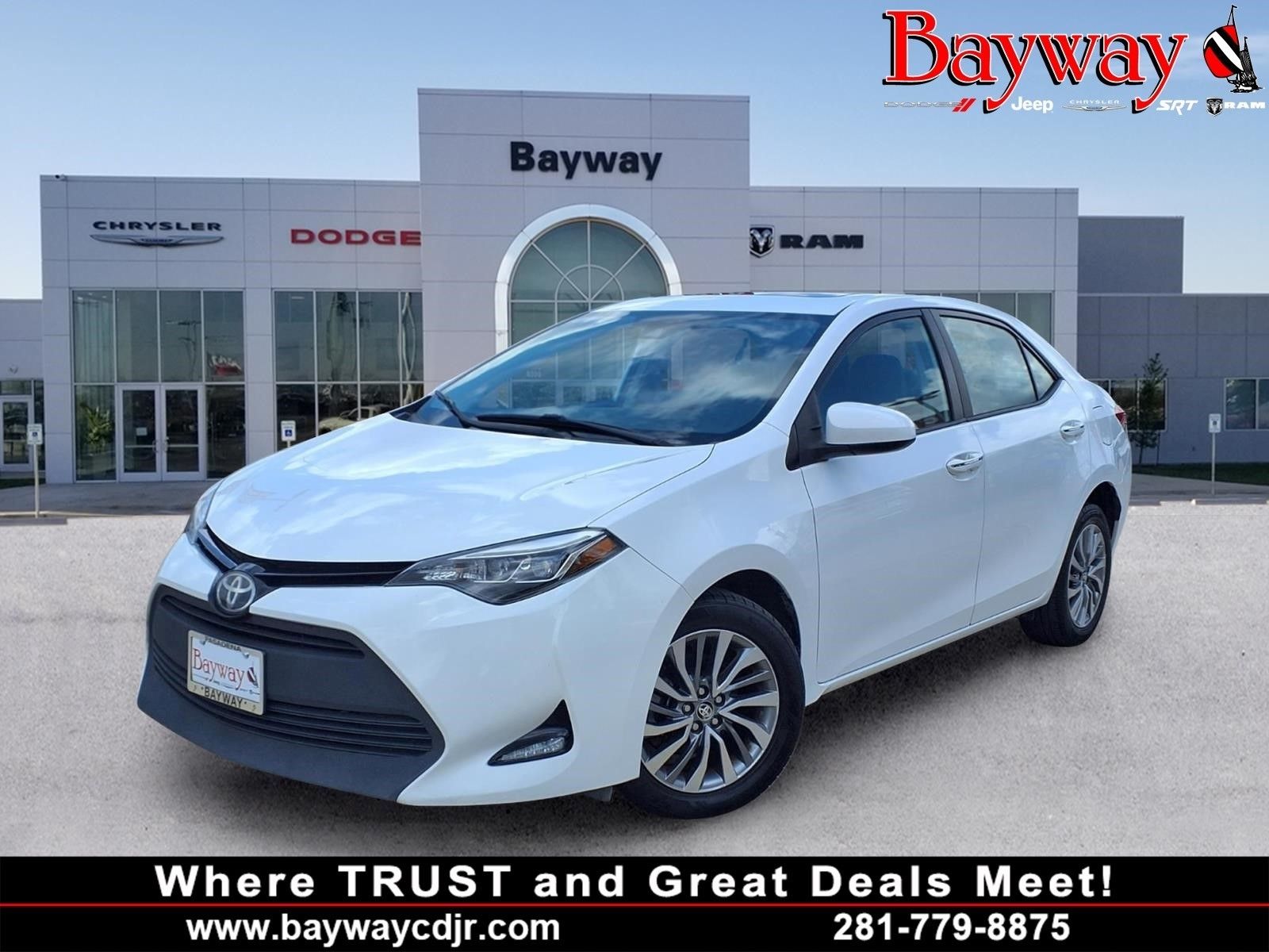 2017 Toyota Corolla XLE White at Durrett Motor Company
