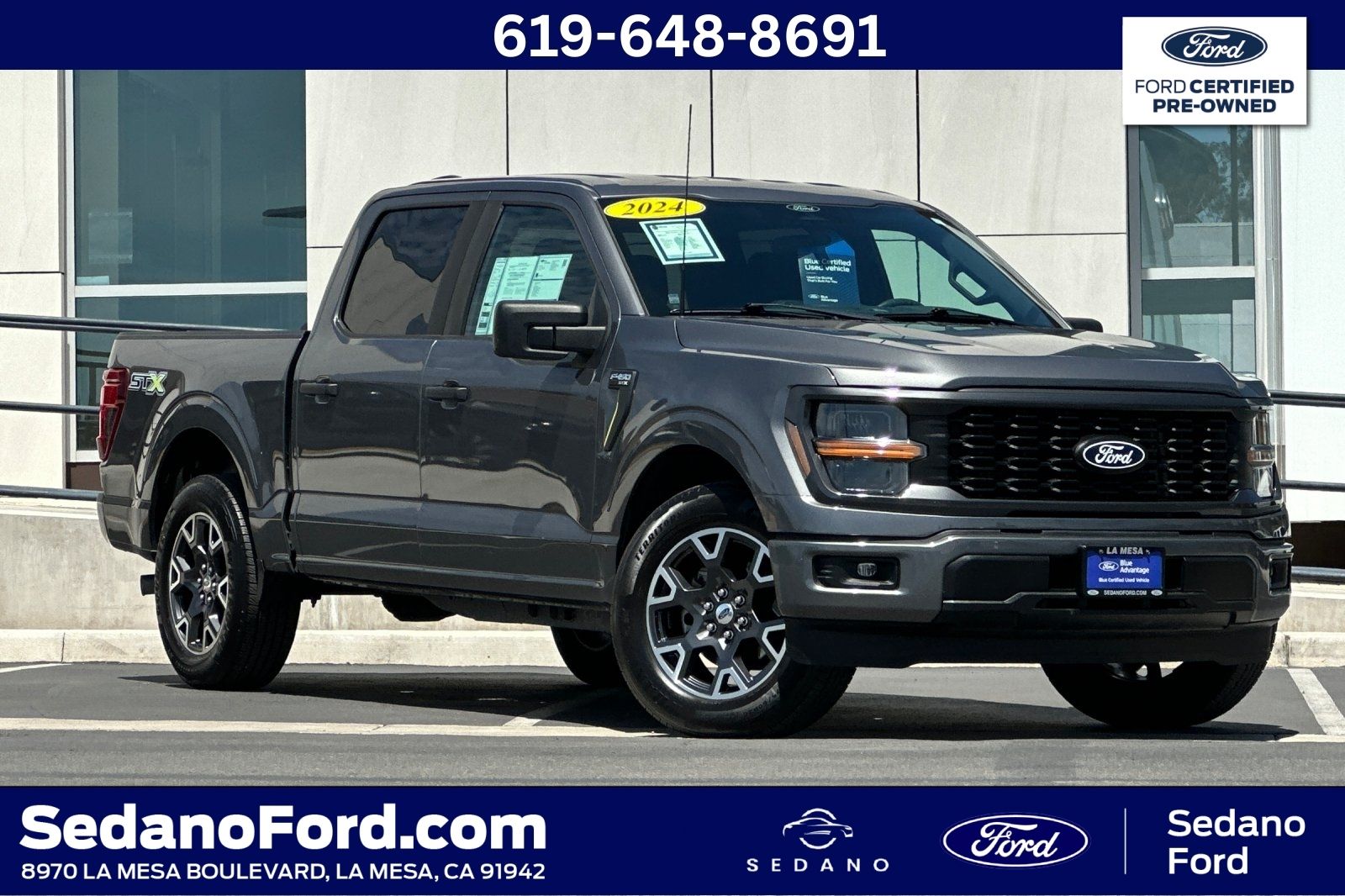 Gray Metallic 2024 Ford F-150 STX 4dr SuperCrew RWD Pickup Truck 4X2 Automatic
