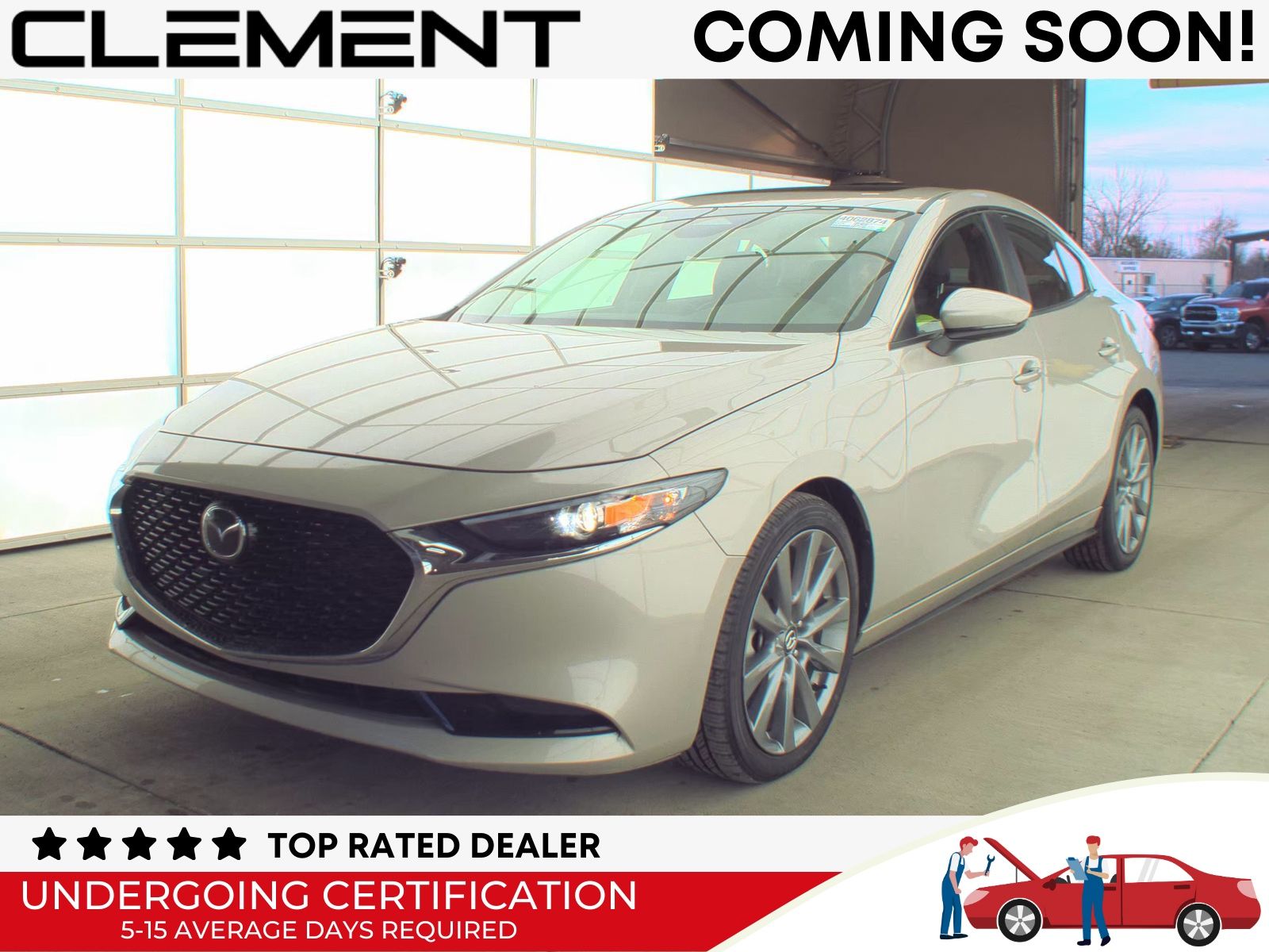 Gray (Platinum Quartz Metallic) 2025 Mazda MAZDA3 2.5 S Preferred Sedan FWD Sedan Front-Wheel Drive 6-Speed Automatic