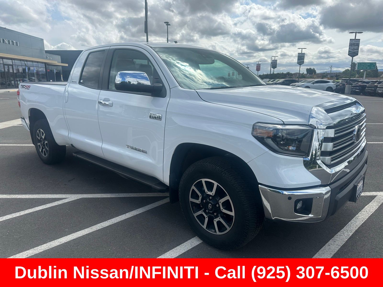 Super White 2021 Toyota Tundra Limited Double Cab 4WD Pickup Truck Four-Wheel Drive 6-Speed Automatic