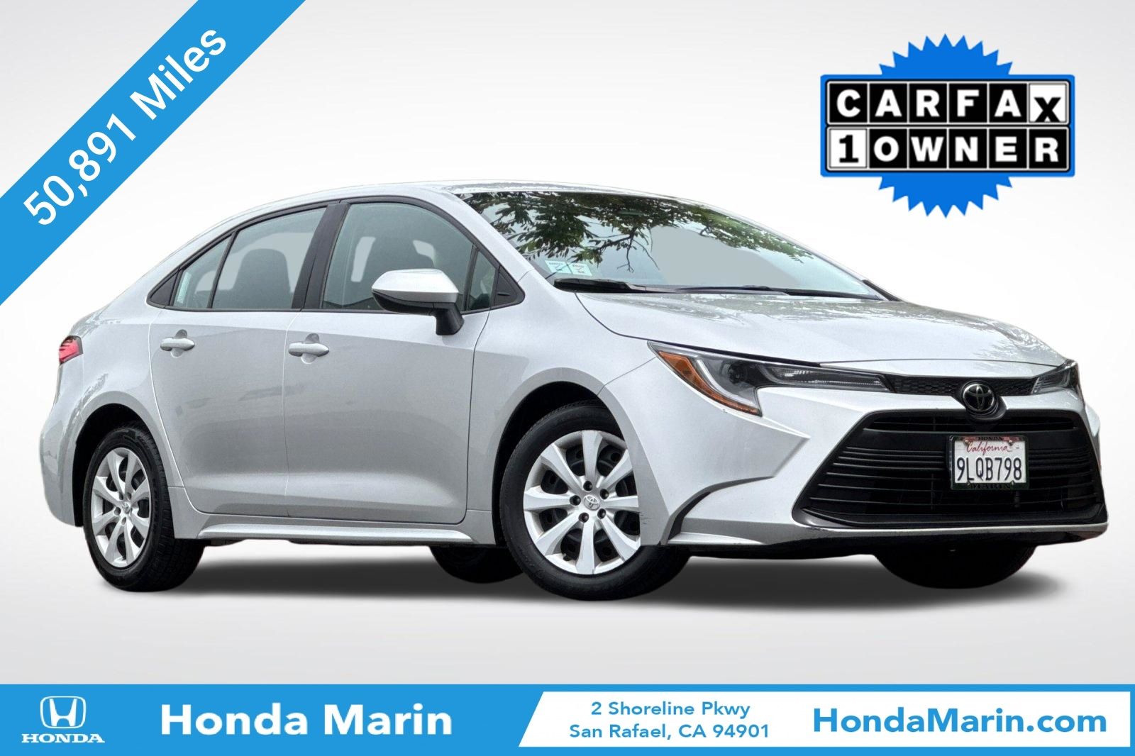 Classic Silver Metallic 2024 Toyota Corolla LE FWD Sedan Front-Wheel Drive Continuously Variable Transmission