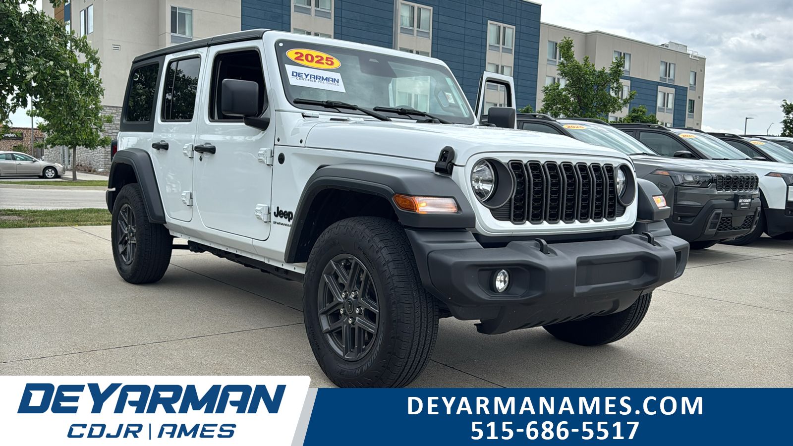 Bright White Clearcoat 2025 Jeep Wrangler Sport S 4-Door 4WD SUV / Crossover Four-Wheel Drive 8-Speed Automatic