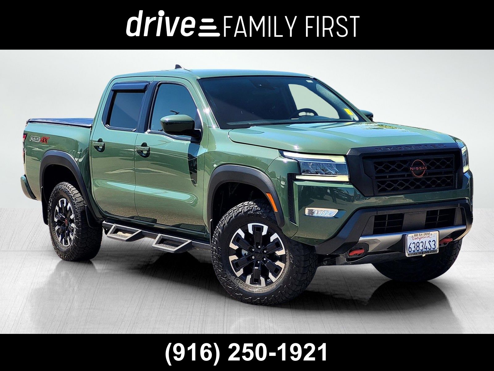 Tactical Green Metallic 2023 Nissan Frontier Pickup Truck Four-Wheel Drive 9-Speed Automatic
