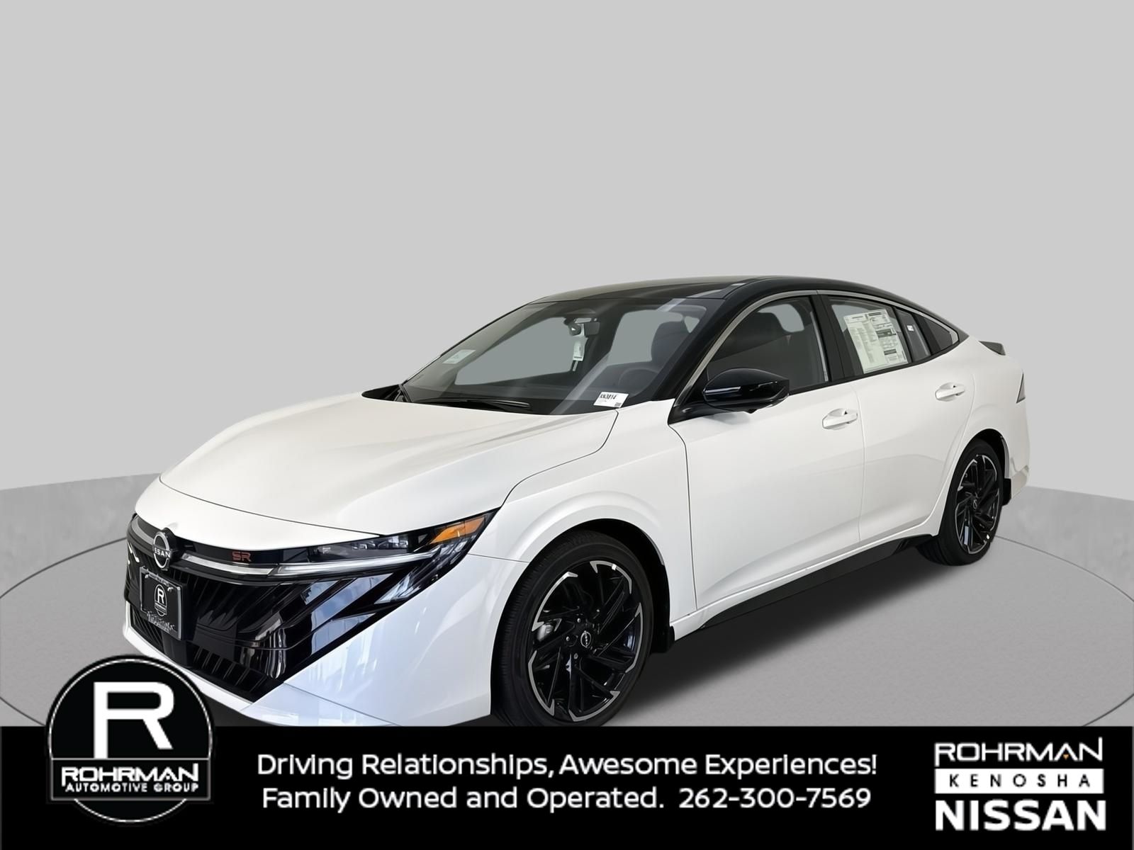 Aspen White/Super Black 2026 Nissan Sentra Sedan  Continuously Variable Transmission