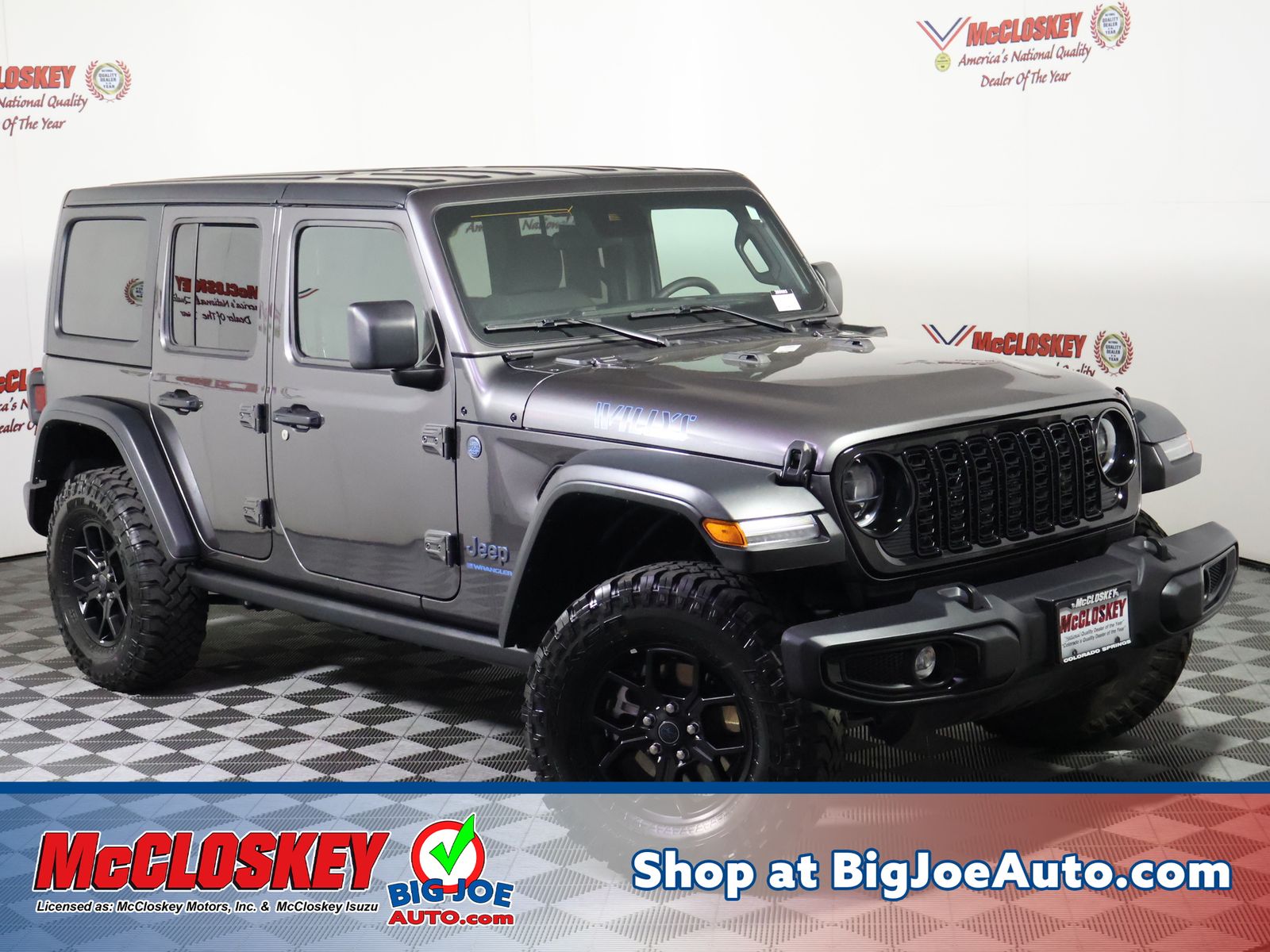 Gray (Granite Crystal Metallic Clearcoat) 2025 Jeep Wrangler 4xe Willys 4WD SUV / Crossover Four-Wheel Drive 8-Speed Automatic
