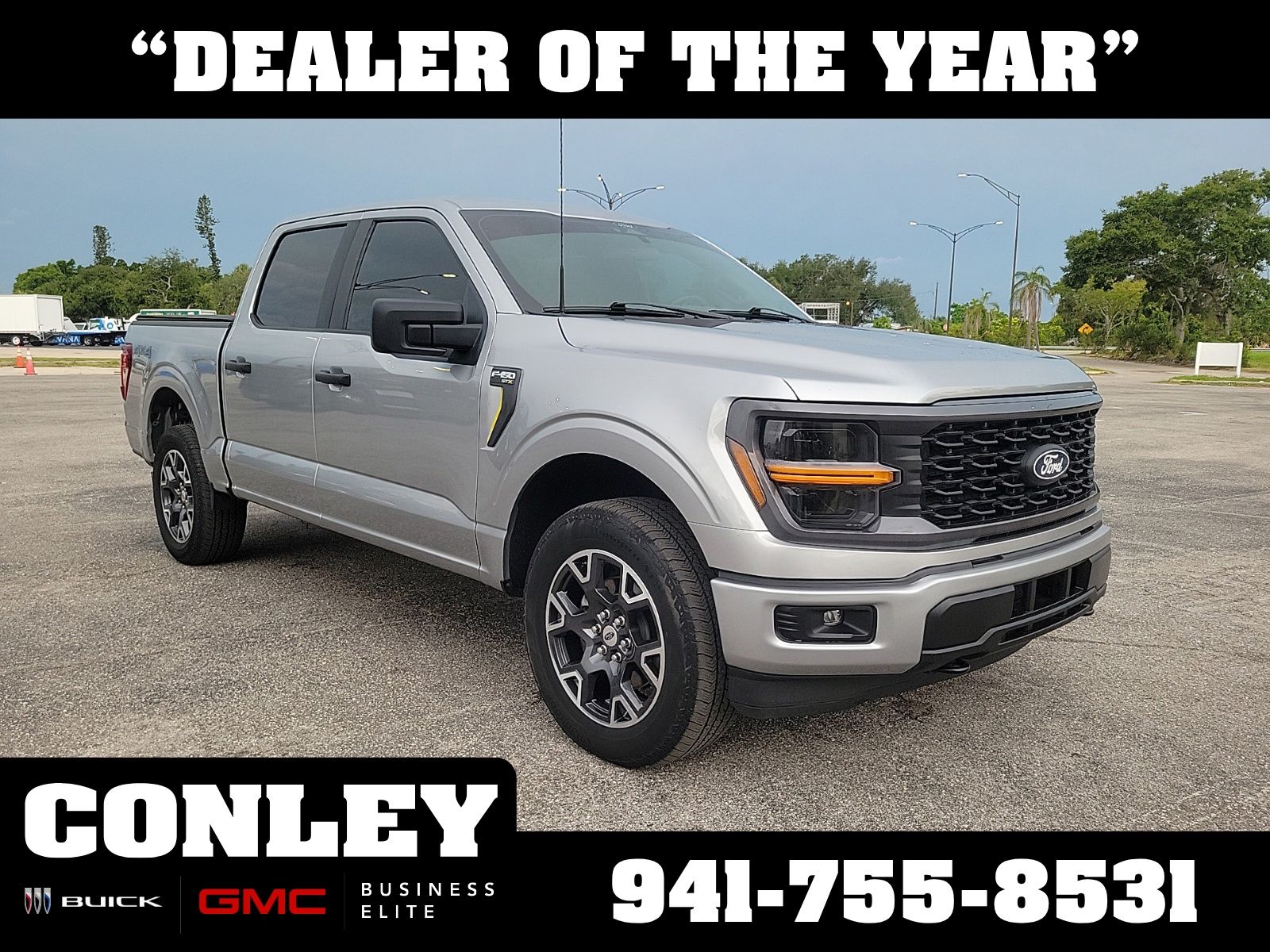 Silver Metallic 2024 Ford F-150 Pickup Truck Four-Wheel Drive Automatic
