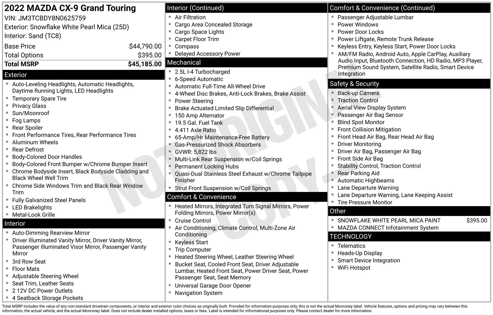Used Car 2022 Mazda Cx-9  Grand Touring For Sale Under $35,000 In Austin, Texas