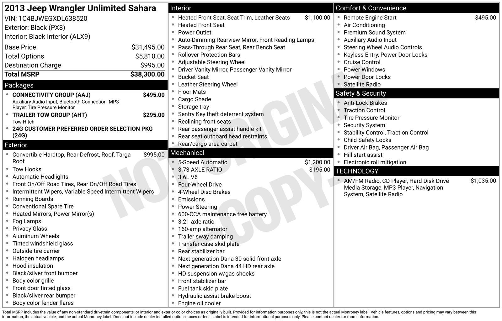 Used Car 2013 Jeep Wrangler  Unlimited Sahara For Sale Under $20,000 In Austin, Texas