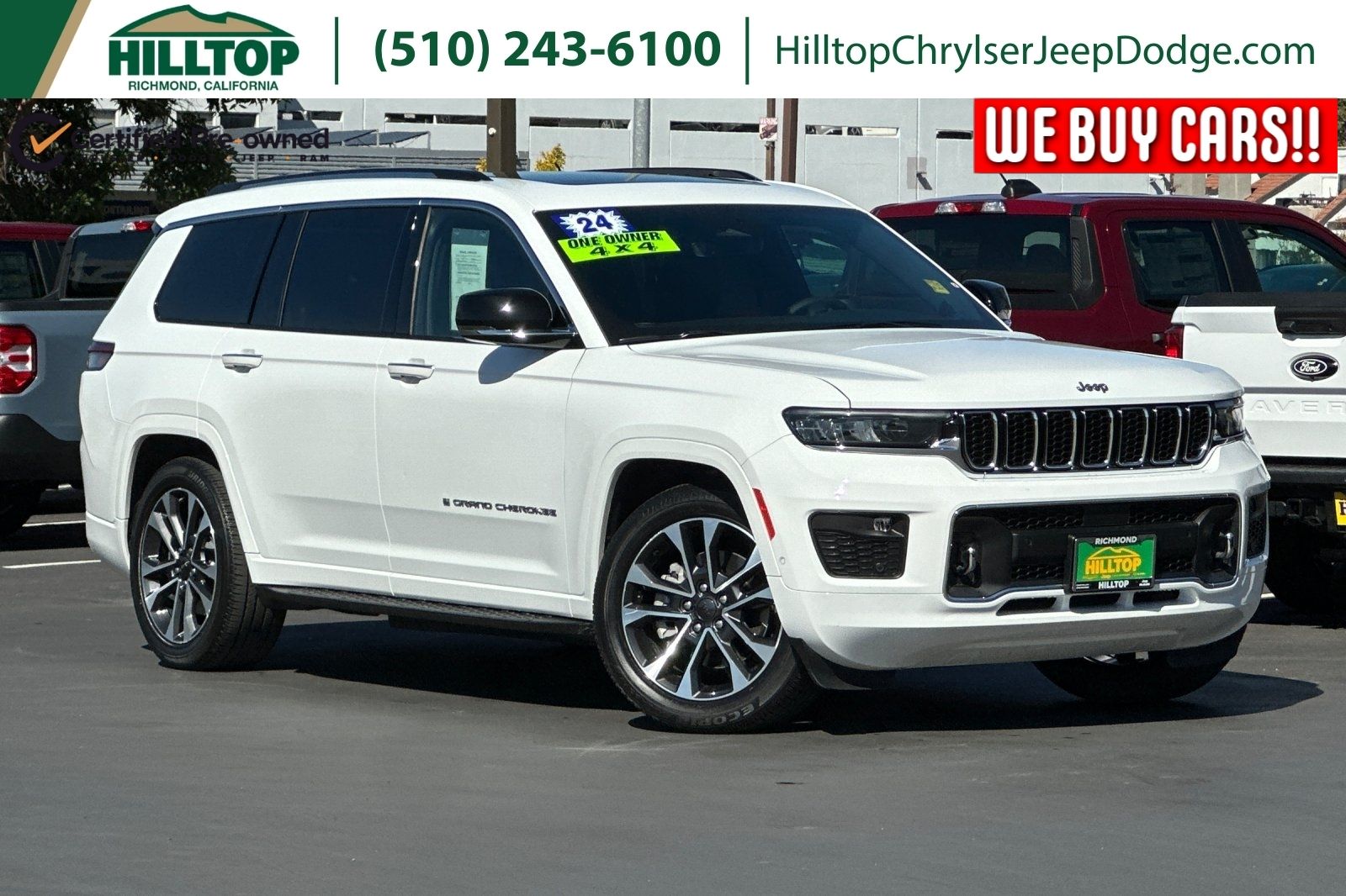 Bright White Clearcoat 2024 Jeep Grand Cherokee L SUV / Crossover Four-Wheel Drive 8-Speed Automatic