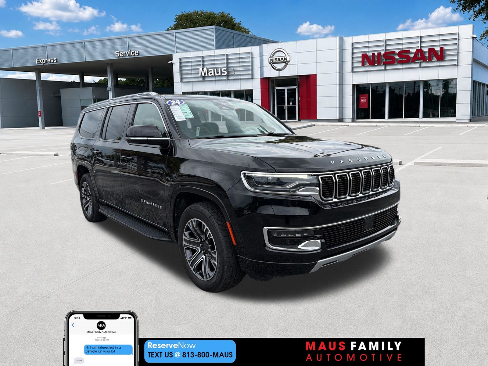 Diamond Black Crystal Pearlcoat 2024 Jeep Wagoneer L Series II RWD SUV / Crossover 4X2 8-Speed Automatic