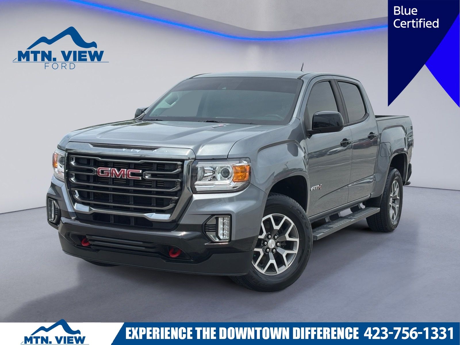 Gray (Satin Steel Metallic) 2021 GMC Canyon Pickup Truck Four-Wheel Drive 6-Speed Automatic
