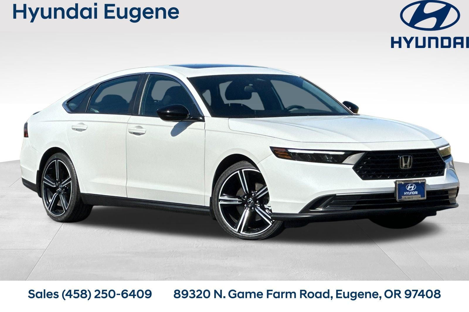 Platinum White Pearl 2023 Honda Accord Hybrid Sedan Front-Wheel Drive Continuously Variable Transmission