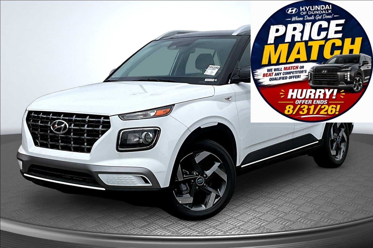 Lunar White w/Black Roof 2026 Hyundai Venue SUV / Crossover Front-Wheel Drive Continuously Variable Transmission