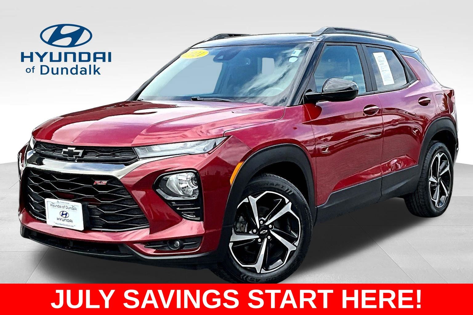 Scarlet Red Metallic 2021 Chevrolet Trailblazer SUV / Crossover Four-Wheel Drive 9-Speed Automatic