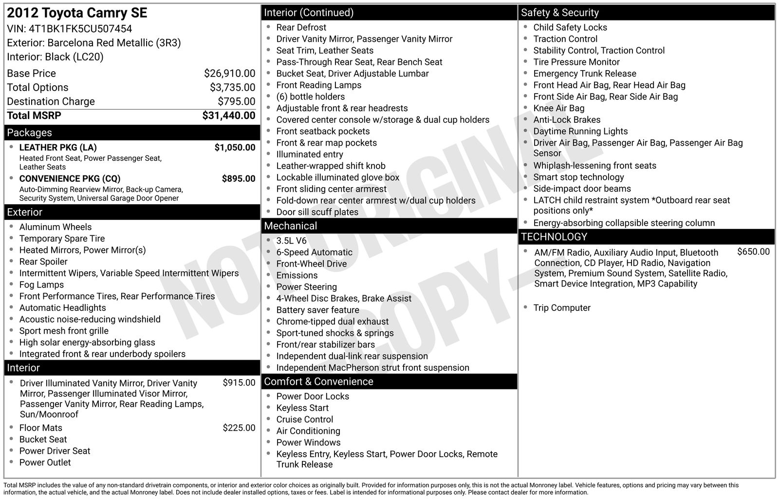 Used Car 2012 Toyota Camry  Se For Sale Under $10,000 In Austin, Texas