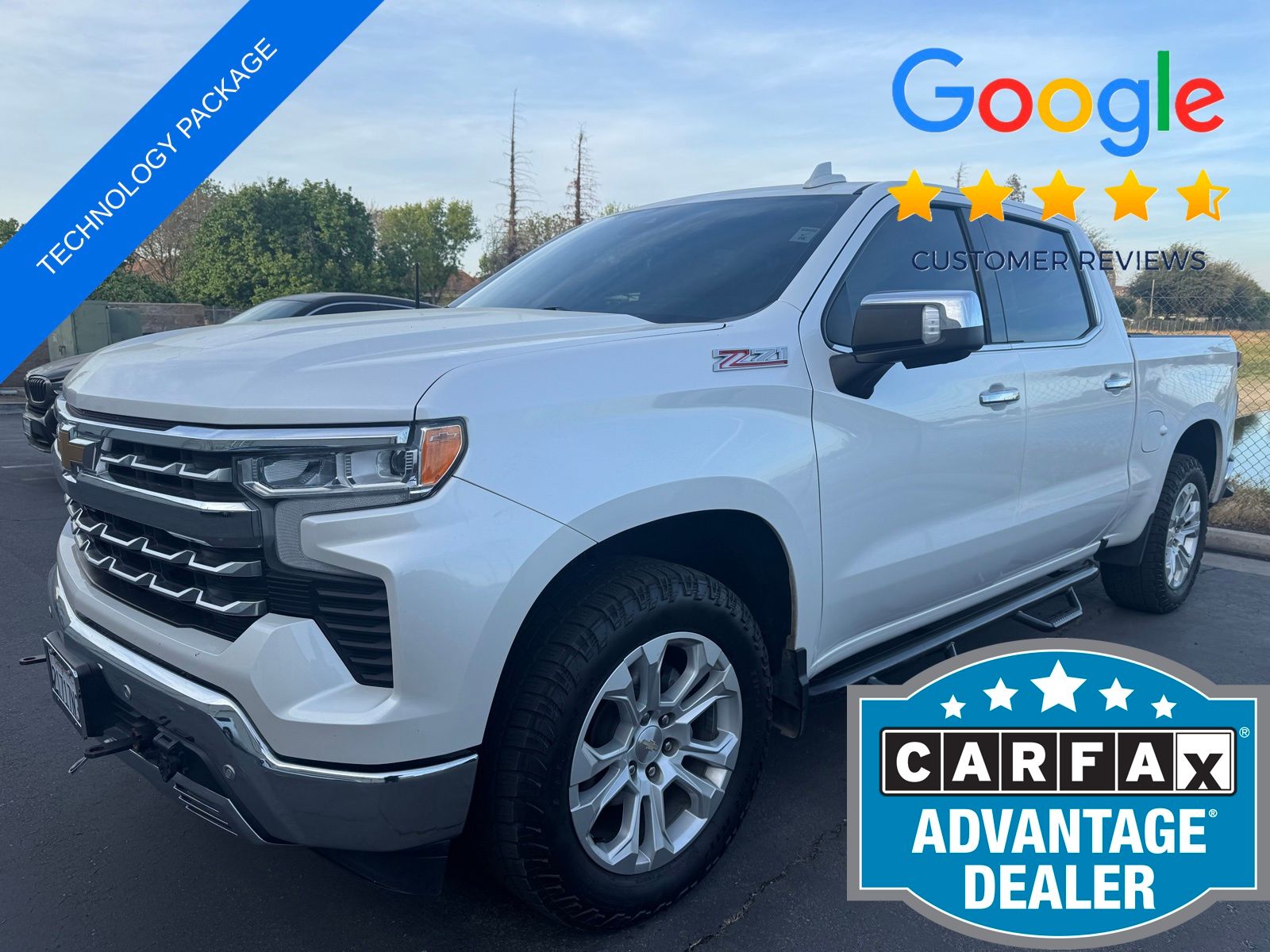 White (Iridescent Pearl Tricoat) 2022 Chevrolet Silverado 1500 LTZ Crew Cab 4WD Pickup Truck Four-Wheel Drive Automatic