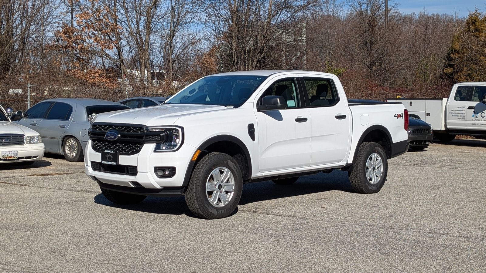Oxford White 2025 Ford Ranger XL SuperCrew 4WD Pickup Truck Four-Wheel Drive Automatic