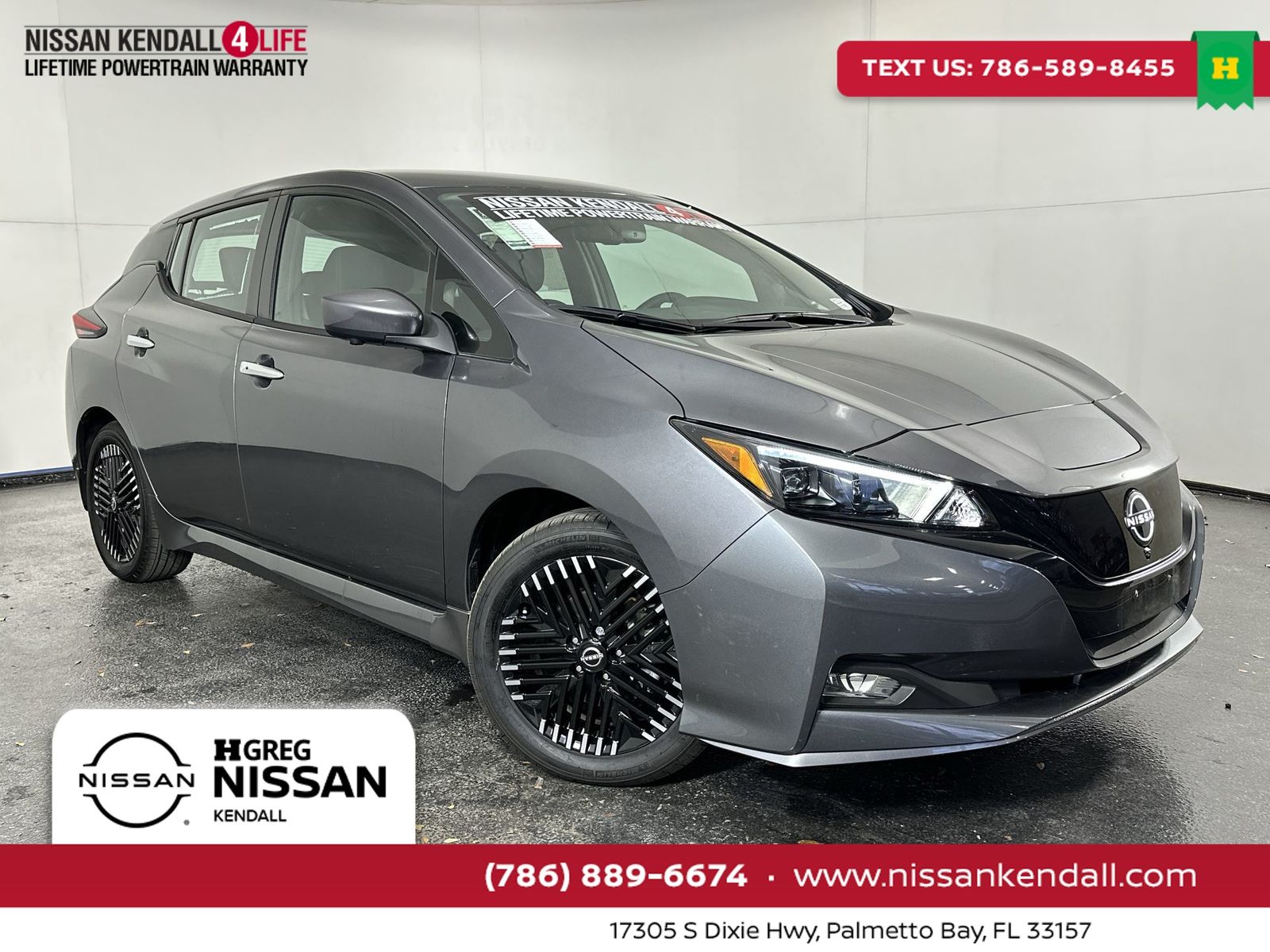 Gray (Gun Metallic) 2025 Nissan LEAF SV Plus FWD Hatchback Front-Wheel Drive Automatic