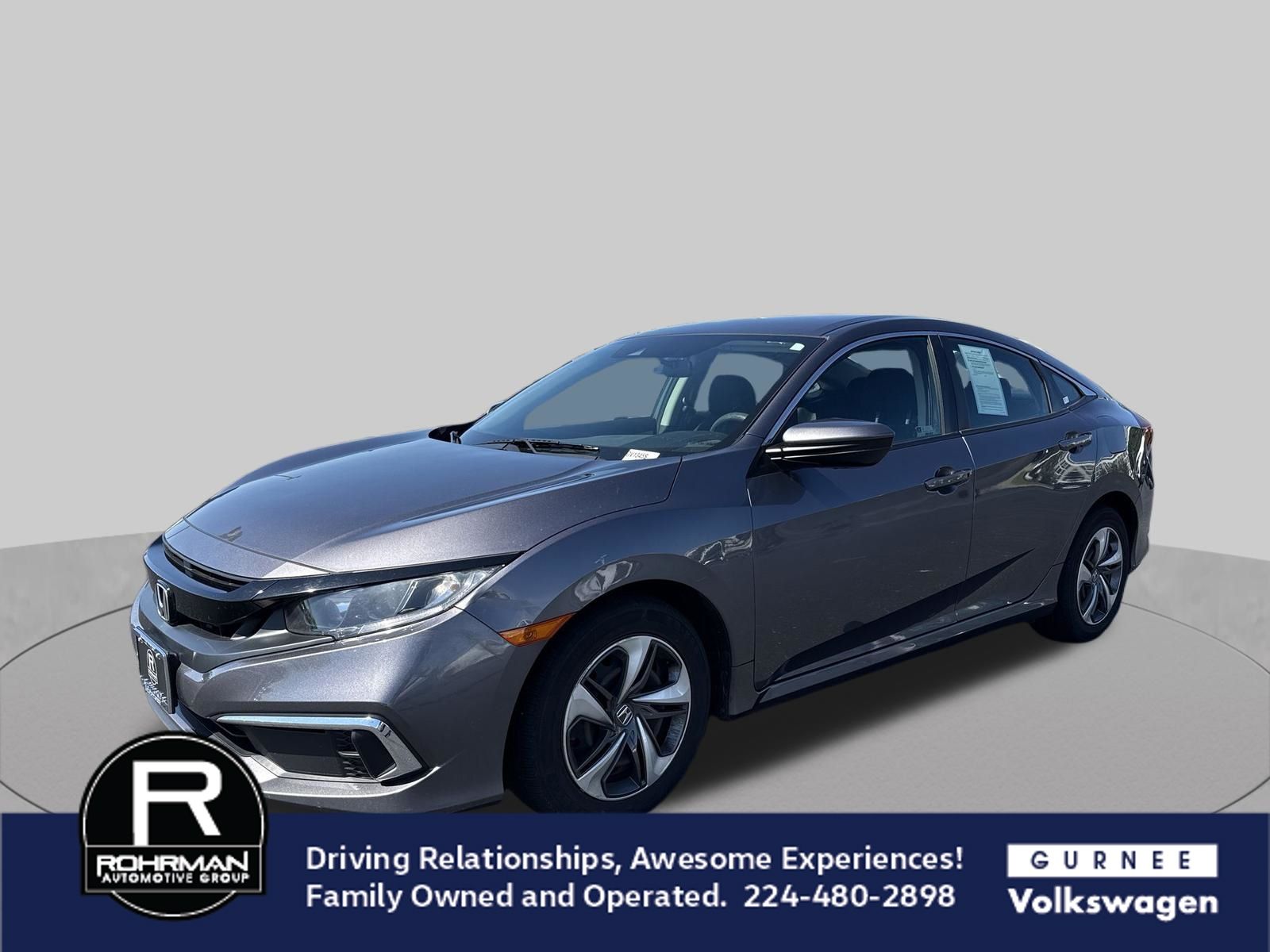 Gray (Modern Steel Metallic) 2020 Honda Civic Sedan Front-Wheel Drive Continuously Variable Transmission