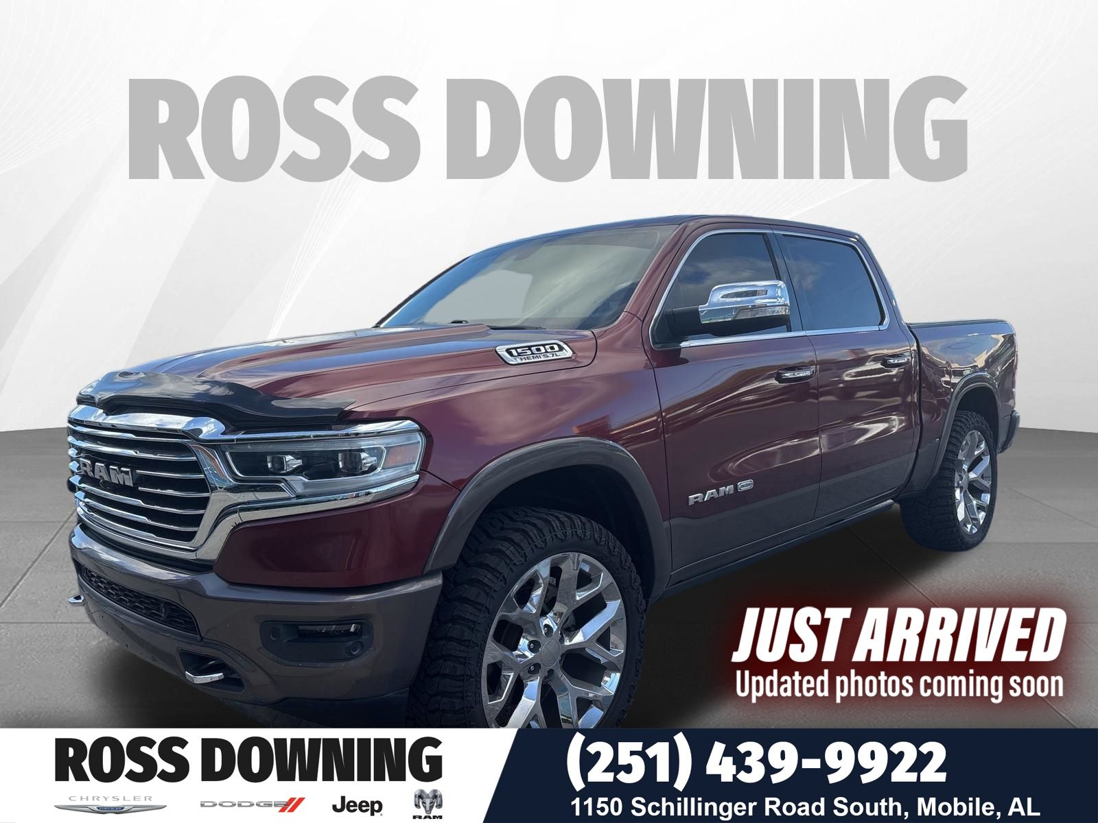 Delmonico Red Pearlcoat 2019 RAM 1500 Laramie Longhorn Crew Cab 4WD Pickup Truck Four-Wheel Drive 8-Speed Automatic