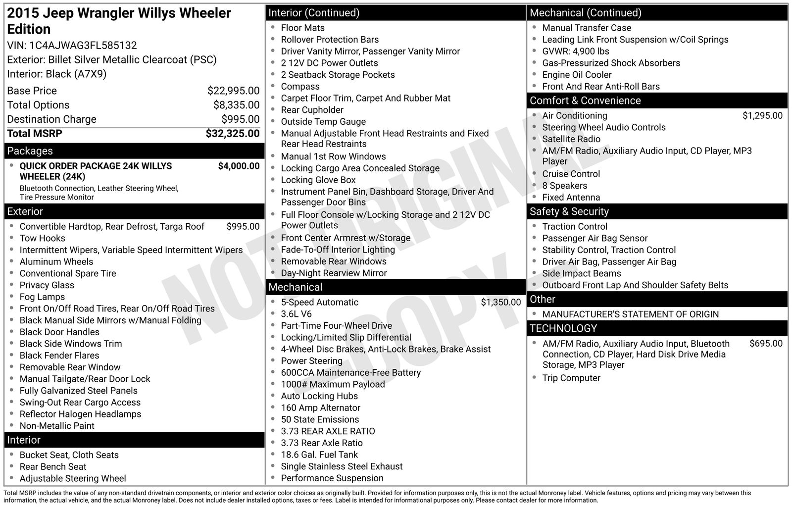 Used Car 2015 Jeep Wrangler  Willys Wheeler For Sale Under $20,000 In Austin, Texas