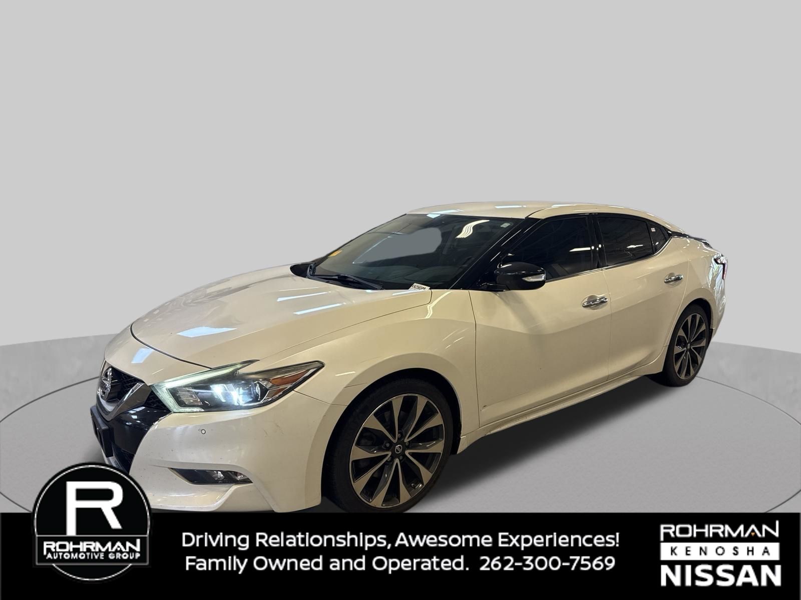 Pearl White 2016 Nissan Maxima Sedan Front-Wheel Drive Continuously Variable Transmission