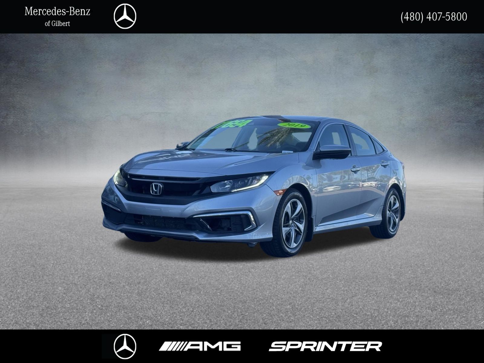 Lunar Silver Metallic 2019 Honda Civic Sedan Front-Wheel Drive Continuously Variable Transmission