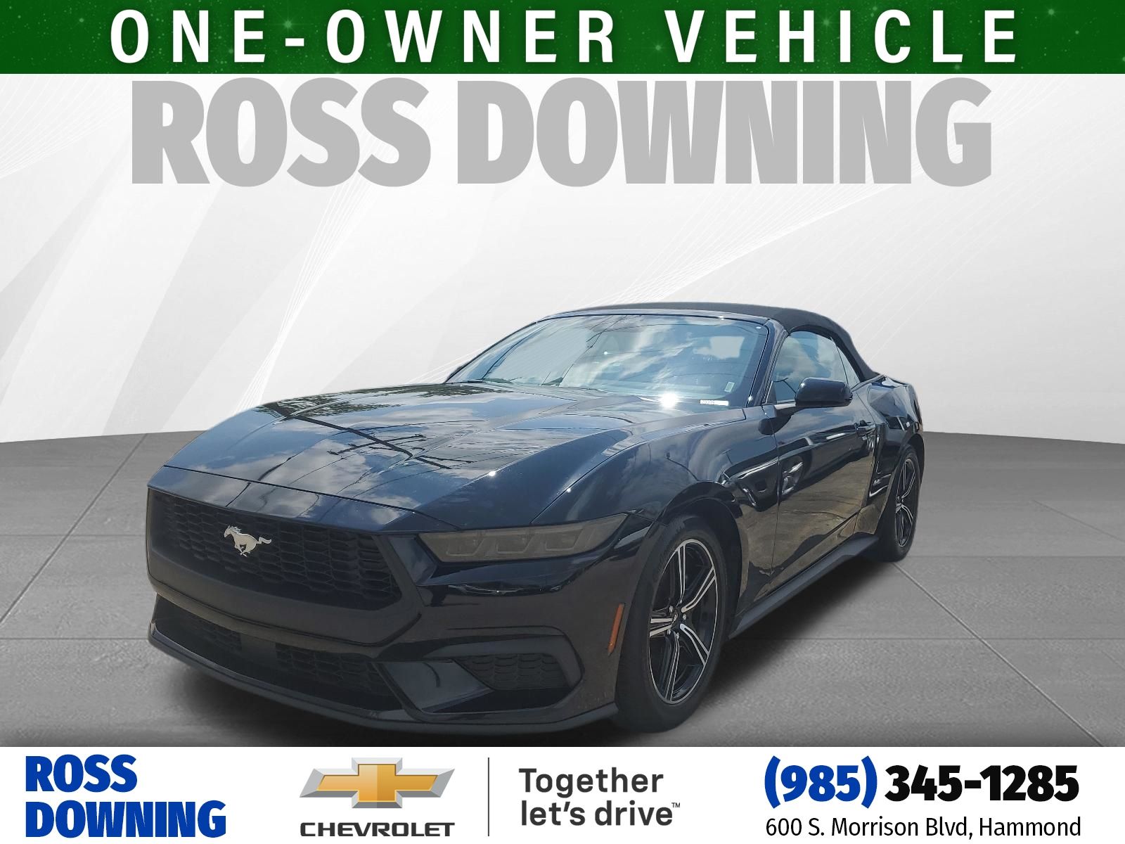 Shadow Black 2025 Ford Mustang EcoBoost Premium Convertible RWD Convertible Rear-Wheel Drive Automatic