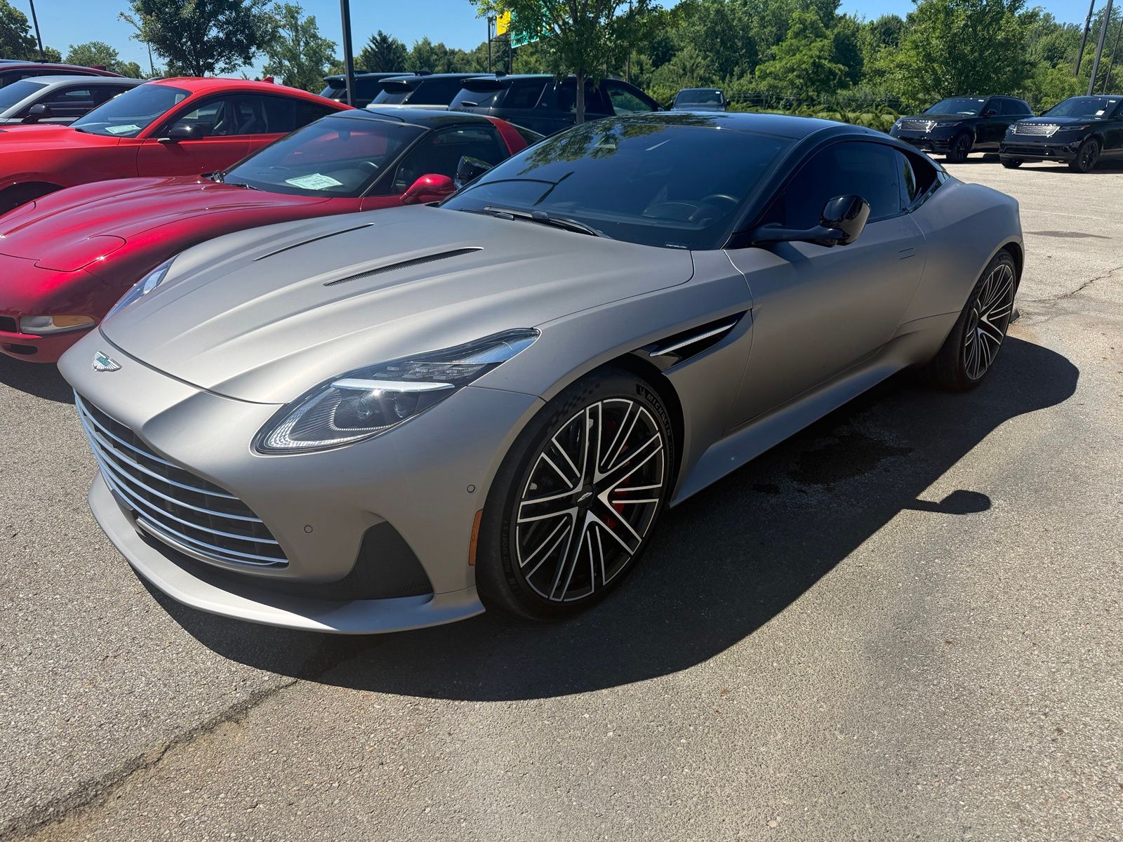 Matte Silver 2024 Aston Martin DB12 Coupe Rear-Wheel Drive 8-Speed Automatic