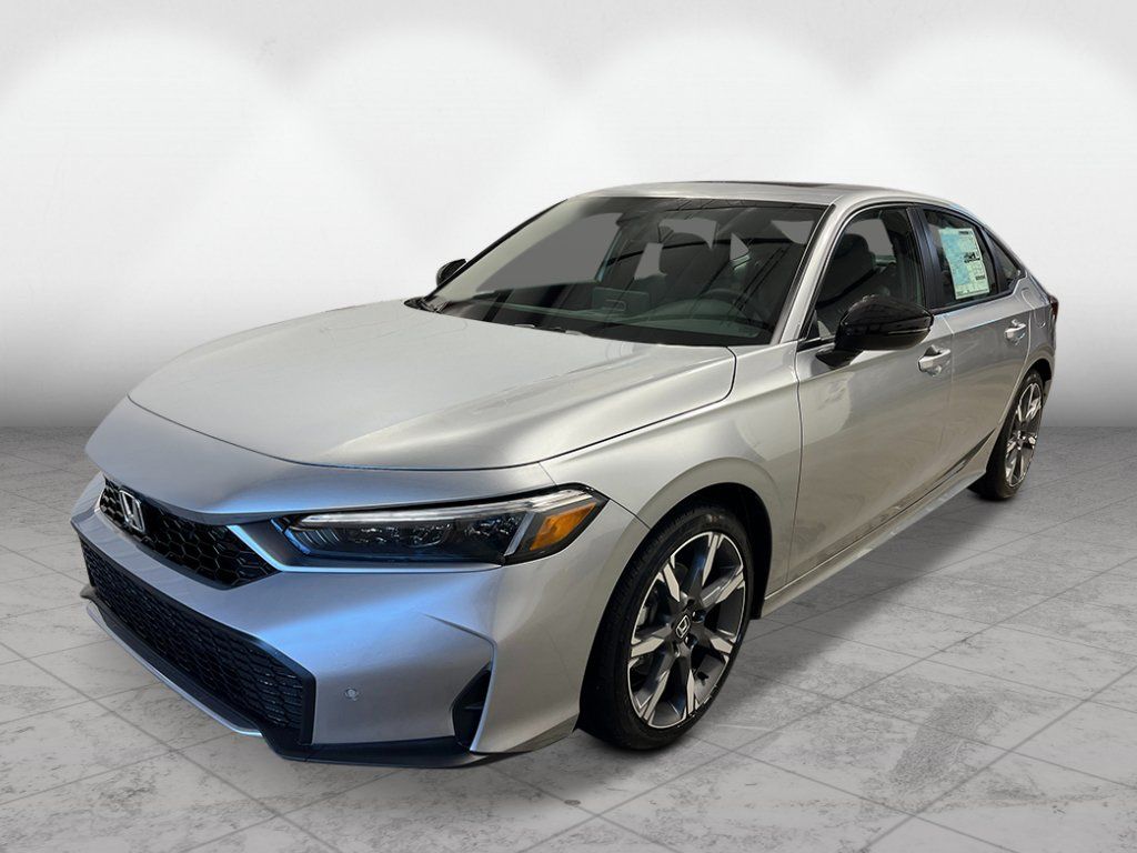 Solar Silver Metallic 2026 Honda Civic Hybrid Sedan Front-Wheel Drive Continuously Variable Transmission